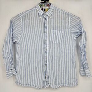 Proper Cloth Shirt Mens XXL Linen Long Sleeve Button Up Colorful Striped